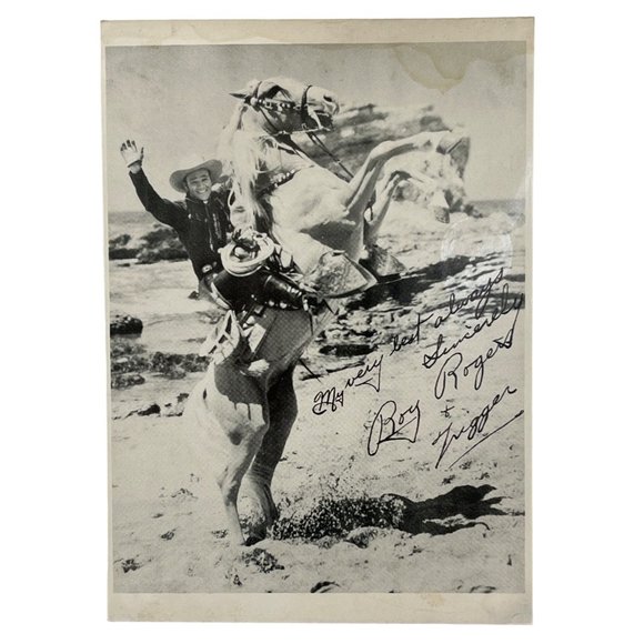 Roy Rogers Riding Trigger Photo Print Western Movies Facsimile Autograph - Picture 1 of 7